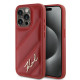 Karl Lagerfeld KLHCP15LPQDSMGR iPhone 15 Pro 6.1" red hardcase Diagonal Quilted Script