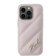 Karl Lagerfeld KLHCP15XPQDSMGP iPhone 15 Pro Max 6.7" pink hardcase Diagonal Quilted Script