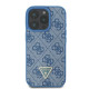 Guess GUHCP16LP4TDSCPB iPhone 16 Pro 6.3" blue hardcase Leather Metal Logo Strass Crossbody