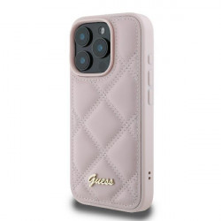 Guess GUHCP16LPSQSQSP iPhone 16 Pro 6.3" pink hardcase Quilted Metal Logo