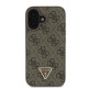 Guess GUHCP16MP4TDPW iPhone 16 Plus 6.7" brown hardcase Leather 4G Triangle Strass