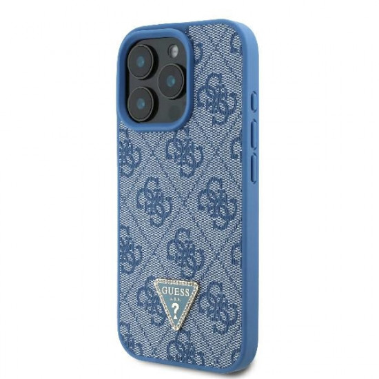 Guess GUHCP16XP4TDSCPB iPhone 16 Pro Max 6.9" blue hardcase Leather Metal Logo Strass Crossbody