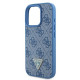 Guess GUHCP16XP4TDSCPB iPhone 16 Pro Max 6.9" blue hardcase Leather Metal Logo Strass Crossbody