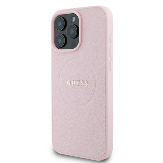 Guess GUHMP15XPGHSMMP iPhone 15 Pro Max 6.7" pink hardcase Grained Ring MagSafe