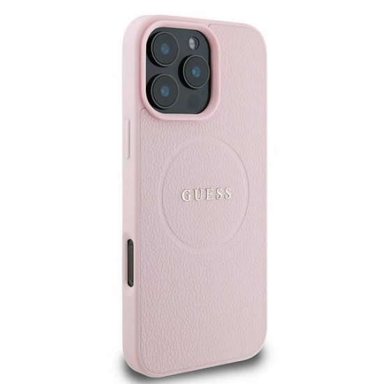 Guess GUHMP15XPGHSMMP iPhone 15 Pro Max 6.7" pink hardcase Grained Ring MagSafe