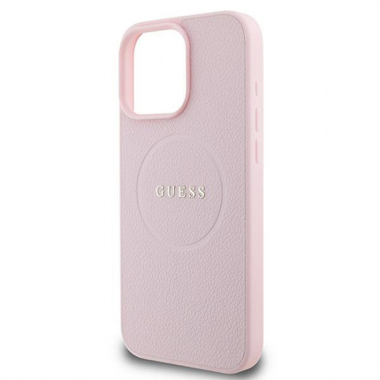 Guess GUHMP15XPGHSMMP iPhone 15 Pro Max 6.7" pink hardcase Grained Ring MagSafe