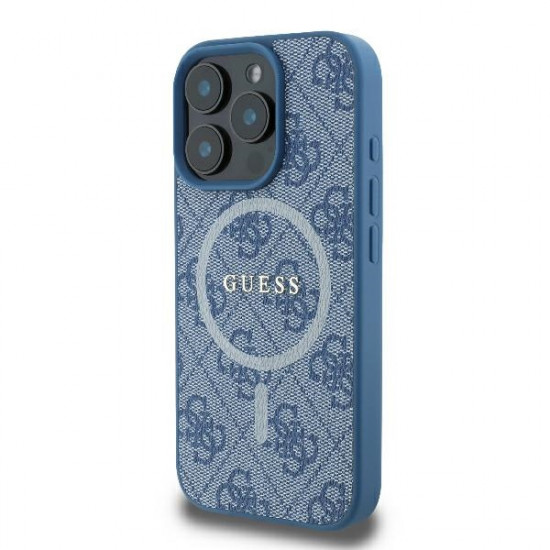 Guess GUHMP16LG4GFRB iPhone 16 Pro 6.3" blue hardcase 4G Ring Classic Logo MagSafe