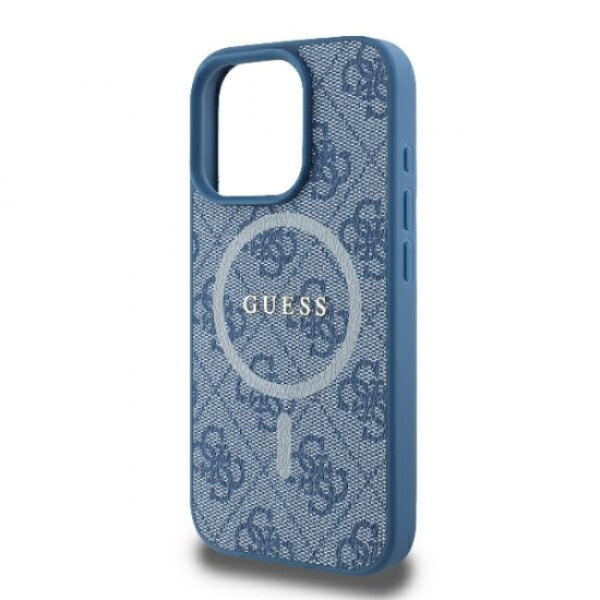 Guess GUHMP16LG4GFRB iPhone 16 Pro 6.3" blue hardcase 4G Ring Classic Logo MagSafe