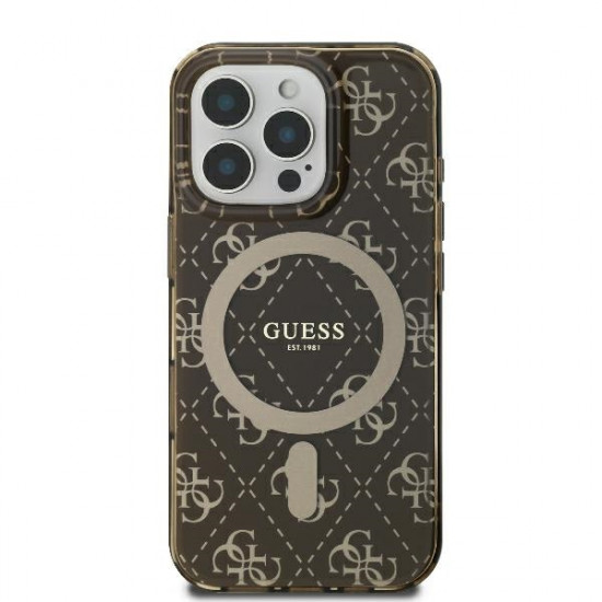 Guess GUHMP16LH4DTEW iPhone 16 Pro 6.3" brown hardcase IML 4G Background MagSafe