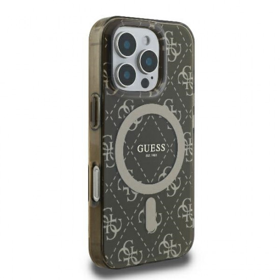 Guess GUHMP16LH4DTEW iPhone 16 Pro 6.3" brown hardcase IML 4G Background MagSafe