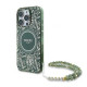 Guess GUHMP16LHCPOFPA iPhone 16 Pro 6.3" green hardcase IML Flowers Allover Electro With Pearl Strap MagSafe