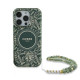 Guess GUHMP16LHCPOFPA iPhone 16 Pro 6.3" green hardcase IML Flowers Allover Electro With Pearl Strap MagSafe