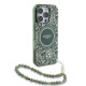 Guess GUHMP16LHCPOFPA iPhone 16 Pro 6.3" green hardcase IML Flowers Allover Electro With Pearl Strap MagSafe