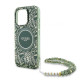 Guess GUHMP16LHCPOFPA iPhone 16 Pro 6.3" green hardcase IML Flowers Allover Electro With Pearl Strap MagSafe