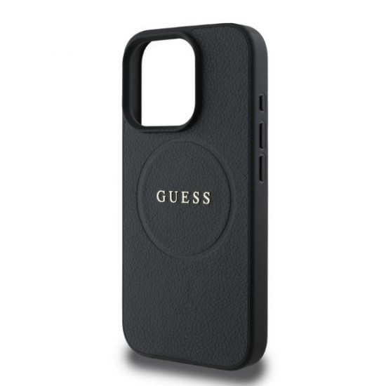 Guess GUHMP16LPGHSMMK iPhone 16 Pro 6.3" black hardcase Grained Ring MagSafe