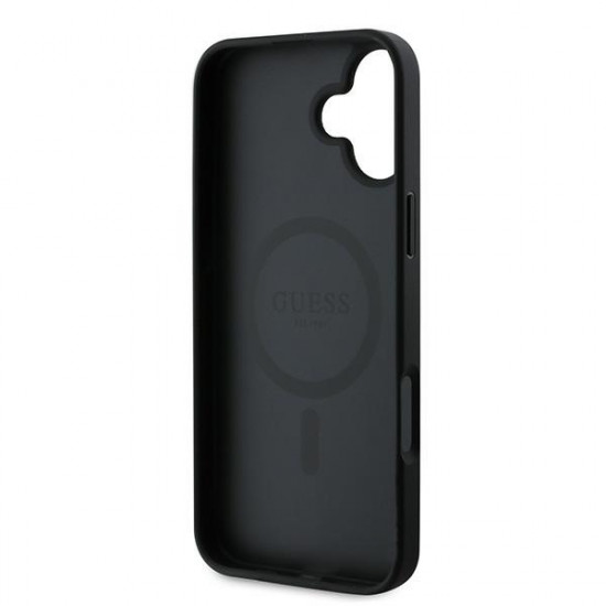 Guess GUHMP16MG4GFRK iPhone 16 Plus 6.7" black hardcase 4G Ring Classic Logo MagSafe