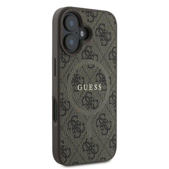 Guess GUHMP16MG4GFRW iPhone 16 Plus 6.7" brown hardcase 4G Ring Classic Logo MagSafe