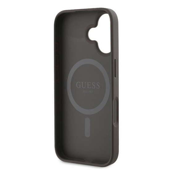 Guess GUHMP16MG4GFRW iPhone 16 Plus 6.7" brown hardcase 4G Ring Classic Logo MagSafe