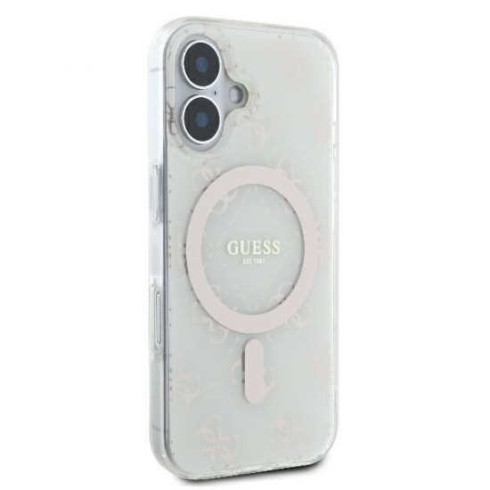 Guess GUHMP16MH4DTEH iPhone 16 Plus 6.7" white hardcase IML 4G Background MagSafe