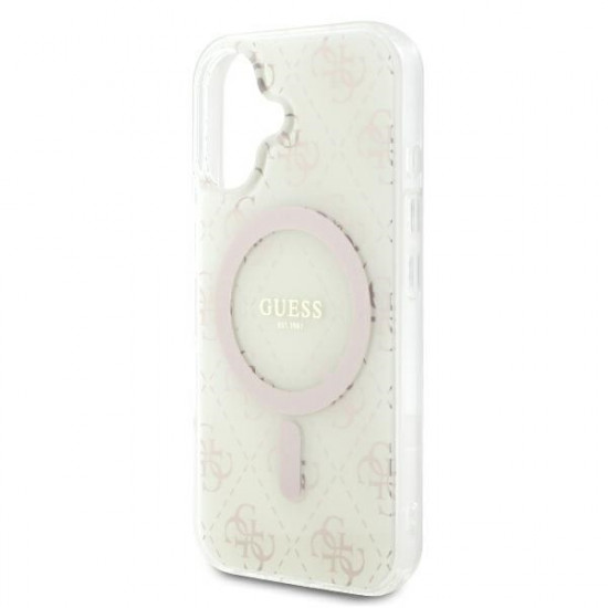 Guess GUHMP16MH4DTEH iPhone 16 Plus 6.7" white hardcase IML 4G Background MagSafe