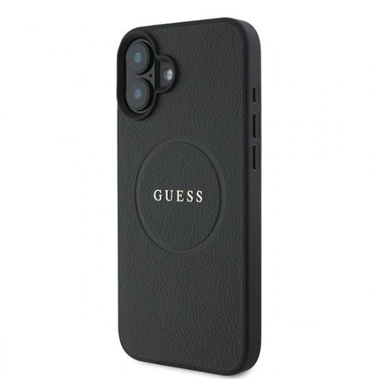 Guess GUHMP16MPGHSMMK iPhone 16 Plus 6.7" black hardcase Grained Ring MagSafe