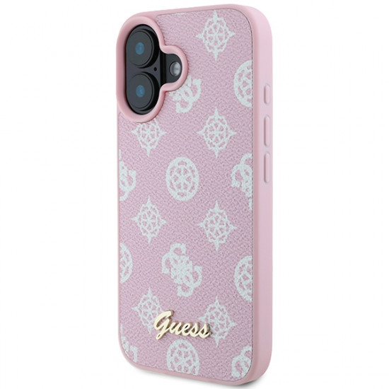 Guess GUHMP16MPGPYSP iPhone 16 Plus 6.7" pink hardcase Peony Script Logo MagSafe