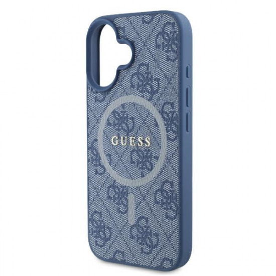 Guess GUHMP16SG4GFRB iPhone 16 6.1" blue hardcase 4G Ring Classic Logo MagSafe