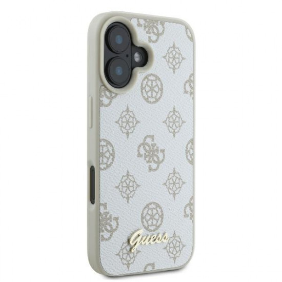 Guess GUHMP16SPGPYSH iPhone 16 6.1" white hardcase Peony Script Logo MagSafe