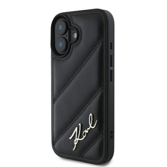 Karl Lagerfeld KLHCP16MPQDSMGK iPhone 16 Plus 6.7" black hardcase Quilted Signature