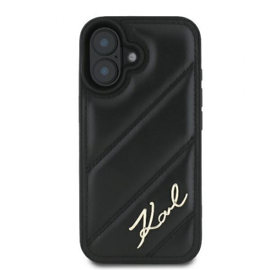 Karl Lagerfeld KLHCP16MPQDSMGK iPhone 16 Plus 6.7" black hardcase Quilted Signature