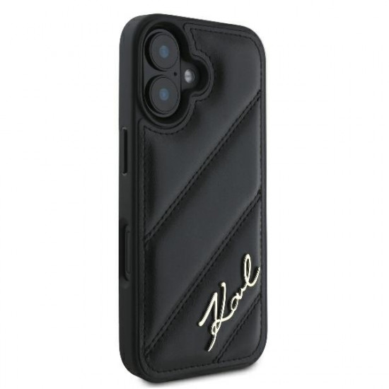 Karl Lagerfeld KLHCP16MPQDSMGK iPhone 16 Plus 6.7" black hardcase Quilted Signature