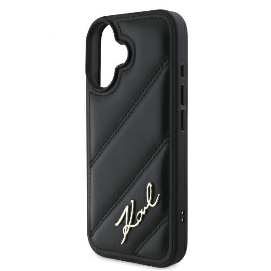 Karl Lagerfeld KLHCP16MPQDSMGK iPhone 16 Plus 6.7" black hardcase Quilted Signature