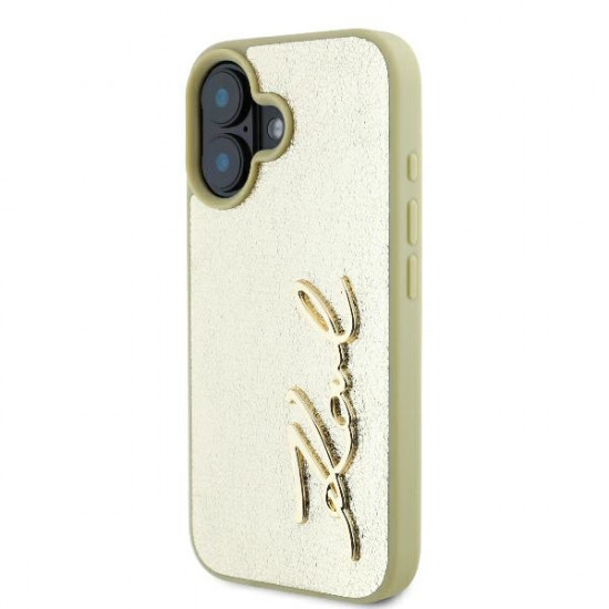 Karl Lagerfeld KLHCP16SPFMFBKMD iPhone 16 6.1" gold hardcase Metal Signature