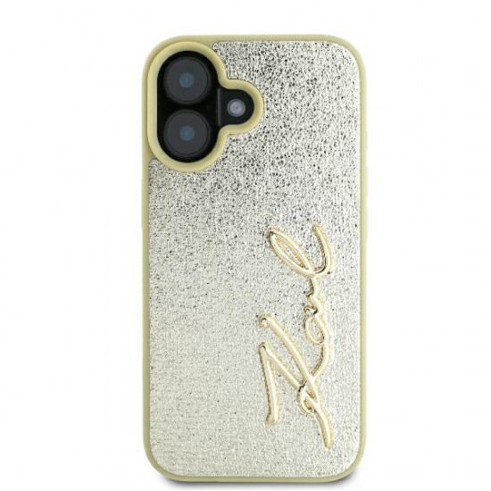 Karl Lagerfeld KLHCP16SPFMFBKMD iPhone 16 6.1" gold hardcase Metal Signature