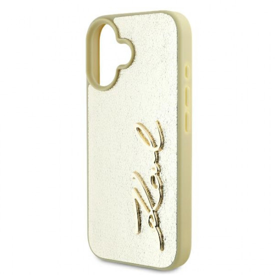 Karl Lagerfeld KLHCP16SPFMFBKMD iPhone 16 6.1" gold hardcase Metal Signature