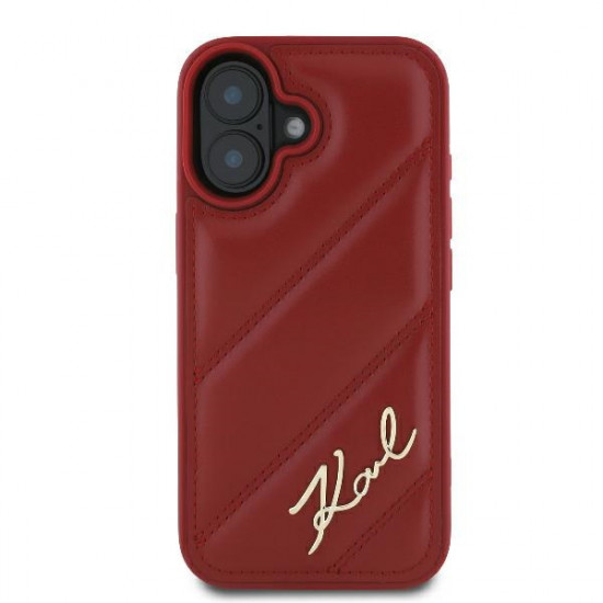 Karl Lagerfeld KLHCP16SPQDSMGR iPhone 16 6.1" red hardcase Quilted Signature