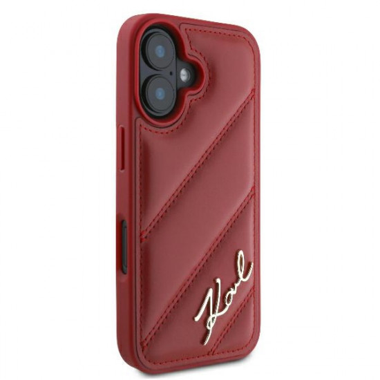 Karl Lagerfeld KLHCP16SPQDSMGR iPhone 16 6.1" red hardcase Quilted Signature