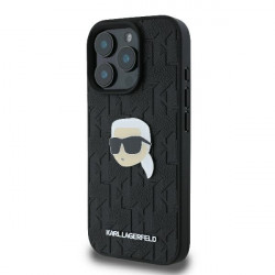 Karl Lagerfeld KLHCP16XPGKLKIPK iPhone 16 Pro Max 6.9" black hardcase Monogram Karl Head Pin