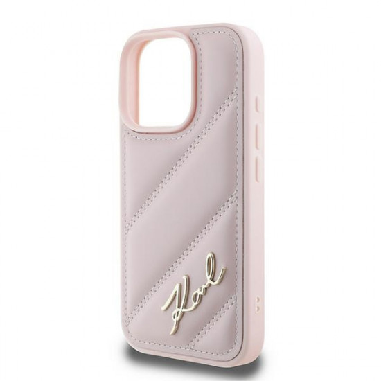 Karl Lagerfeld KLHCP16XPQDSMGP iPhone 16 Pro Max 6.9" pink hardcase Quilted Signature