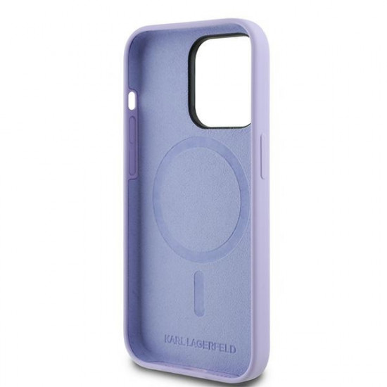 Karl Lagerfeld KLHMP14LSCMKCRHU iPhone 14 Pro 6.1" purple hardcase Silicone Karl&Choupette Heads Ring MagSafe