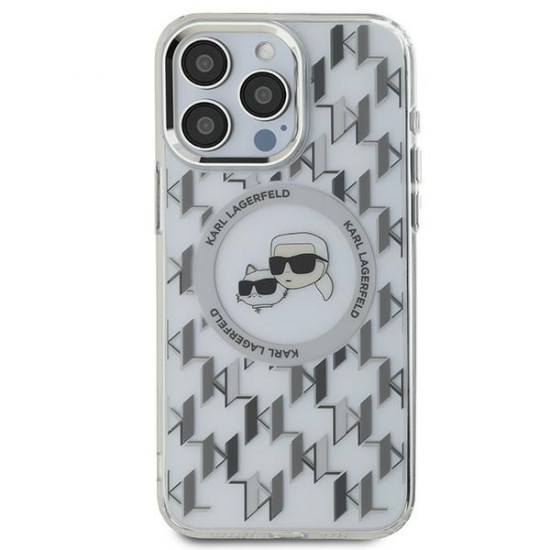 Karl Lagerfeld KLHMP15LHMCKMHT iPhone 15 Pro 6.1" transparent IML Monogram Karl&Choupette Head MagSafe