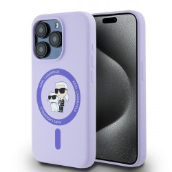Karl Lagerfeld KLHMP15LSCMKCRHU iPhone 15 Pro 6.1" purple hardcase Silicone Karl&Choupette Heads Ring MagSafe