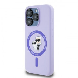 Karl Lagerfeld KLHMP15LSCMKCRHU iPhone 15 Pro 6.1" purple hardcase Silicone Karl&Choupette Heads Ring MagSafe