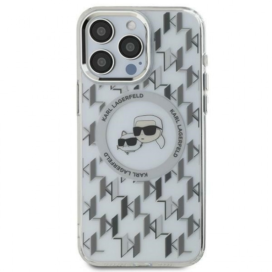 Karl Lagerfeld KLHMP15SHMCKMHT iPhone 15 6.1" transparent IML Monogram Karl&Choupette Head MagSafe