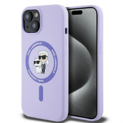 Karl Lagerfeld KLHMP15SSCMKCRHU iPhone 15 6.1" purple hardcase Silicone Karl&Choupette Heads Ring MagSafe