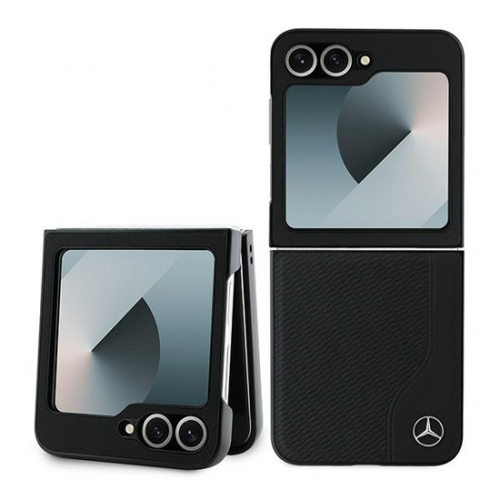 Mercedes MEHMZF623RBGVK Z Flip6 F741 black Leather Wood Imitation MagSafe Mercedes MEHMZF623RBGVK Z Flip6 F741 black Leather Wood Imitation MagSafe