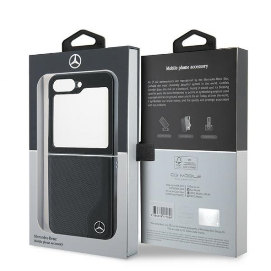 Mercedes MEHMZF623RBGVK Z Flip6 F741 black Leather Wood Imitation MagSafe Mercedes MEHMZF623RBGVK Z Flip6 F741 black Leather Wood Imitation MagSafe