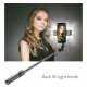 Techsuit  Selfie Stick (L12D)  Stable Tripod with Bluetooth Remote Control, 2x Detachable LED Light, 108cm  Black