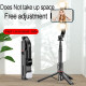 Techsuit  Selfie Stick (L12D)  Stable Tripod with Bluetooth Remote Control, 2x Detachable LED Light, 108cm  Black