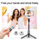 Techsuit  Selfie Stick (L12D)  Stable Tripod with Bluetooth Remote Control, 2x Detachable LED Light, 108cm  Black